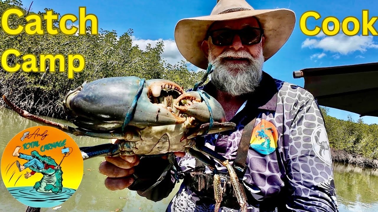 MONSTER MUD CRABS TIE CAMP  CATCH COOK NT