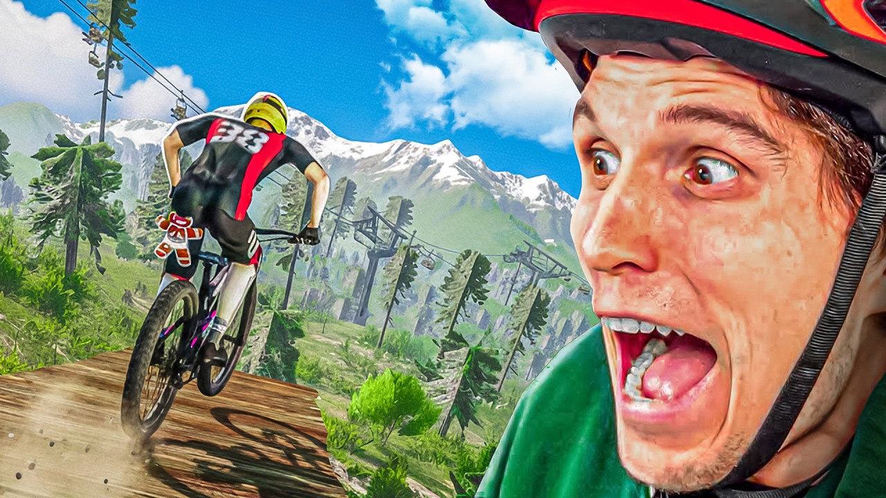 Krasser Downhill Trail in amerikanischem Skigebiet im Fahrrad Sim
