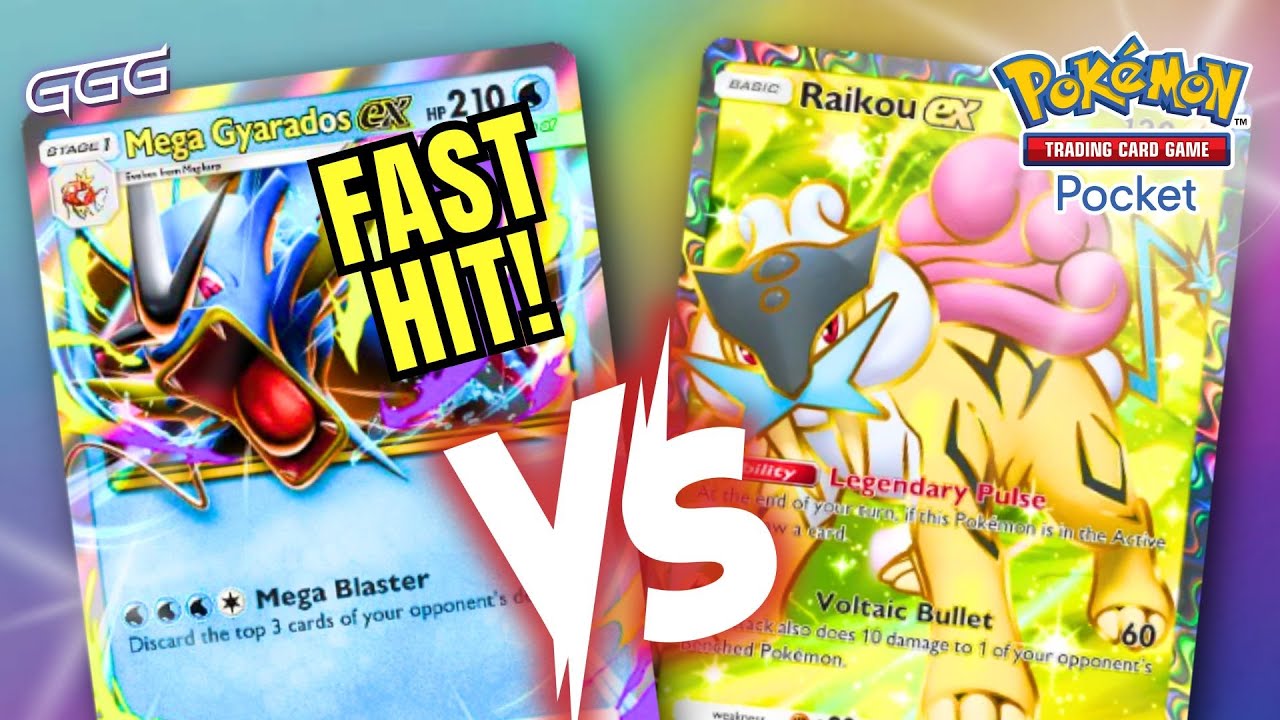 Mega Gyarados EX VS Raikou EX Weak to Electric But Misty Boosts the Energy! Pokémon TCG Pocket