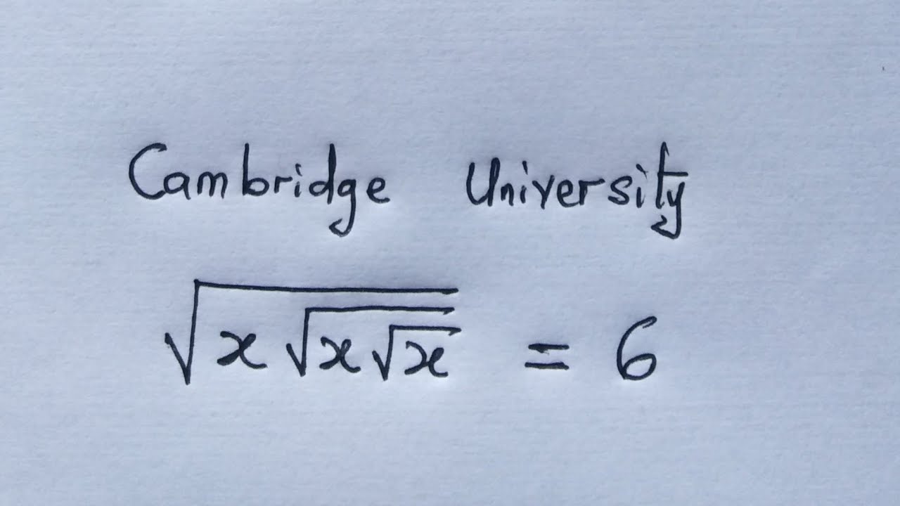 Cambridge University Entrance Exam | Can you solve ?