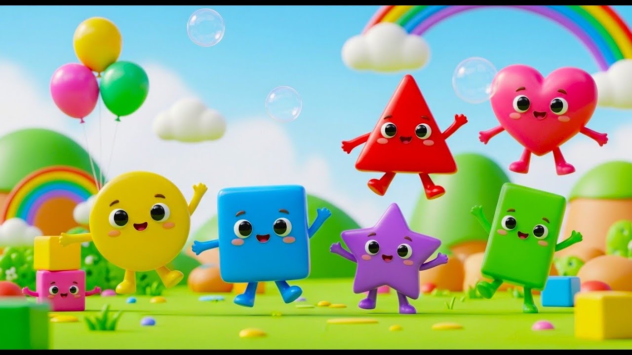 Shapes Song for Kids | Learn Shapes with Fun | Interactive Shape Learning Rhyme