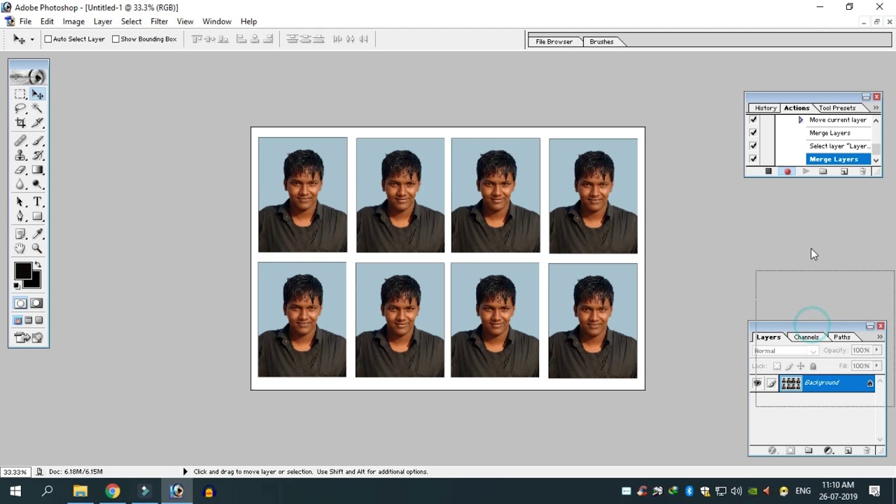 how to Create Action Passport Size Photo Step by Step Process in telugu