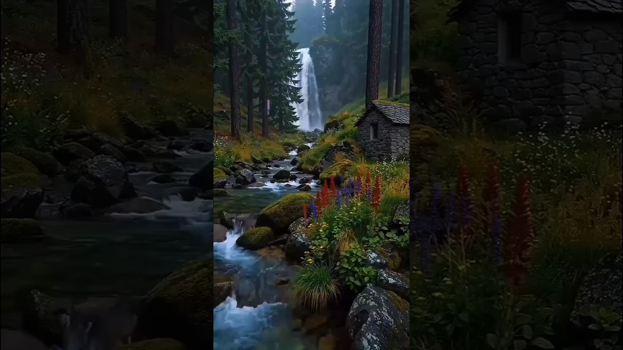 Relaxing Guitar & Waterfall Sounds 🎸🌊 | 