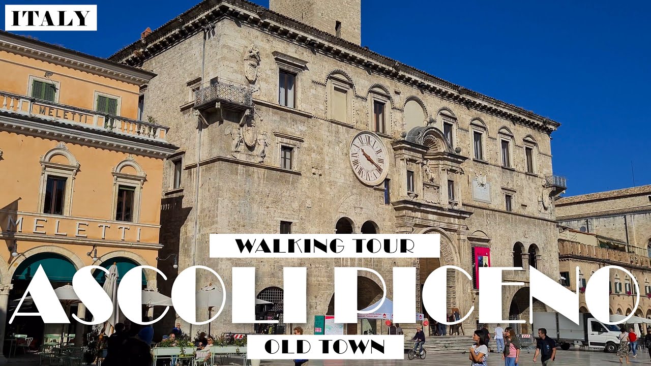 [4K]ITALY ASCOLI PICENO OLD TOWN WALKING TOUR/WŁOCHY SPACER PO STARYM MIEŚCIE