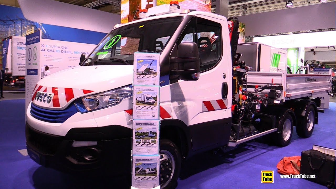 2019 Iveco Daily Blue Power Tipper Trailer with Crane - Exterior and Interior Walkaround - 2019 IAA