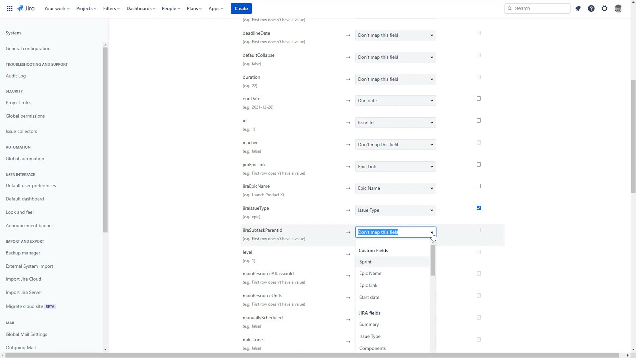 Import CSV file of Gantt Chart Planner into Jira Advanced Roadmaps