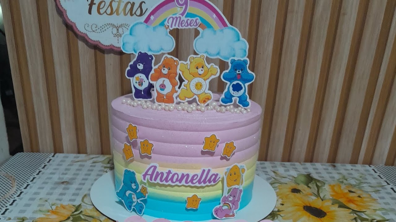 Decoração de bolo tema ursinhos carinhosos 