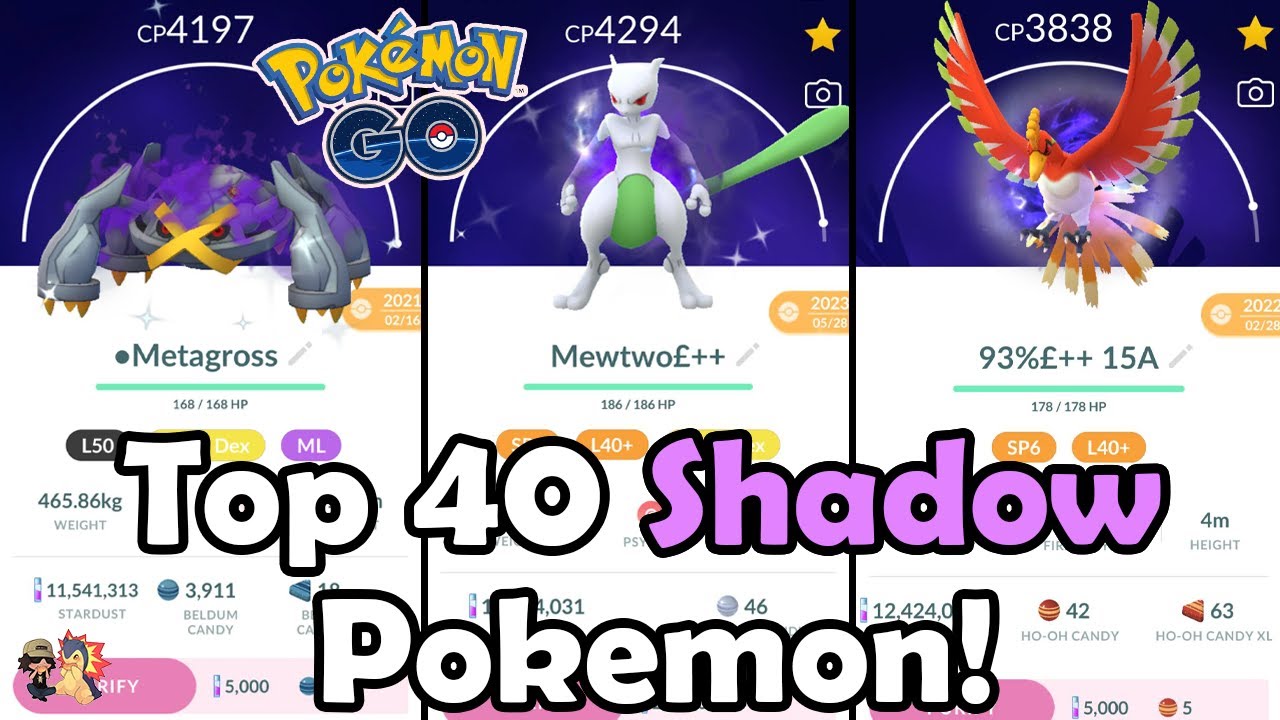 ТОП-40 покемонов SHADOW для усиления в Pokémon GO! (2024) | Каких покемонов стоит усилить?!