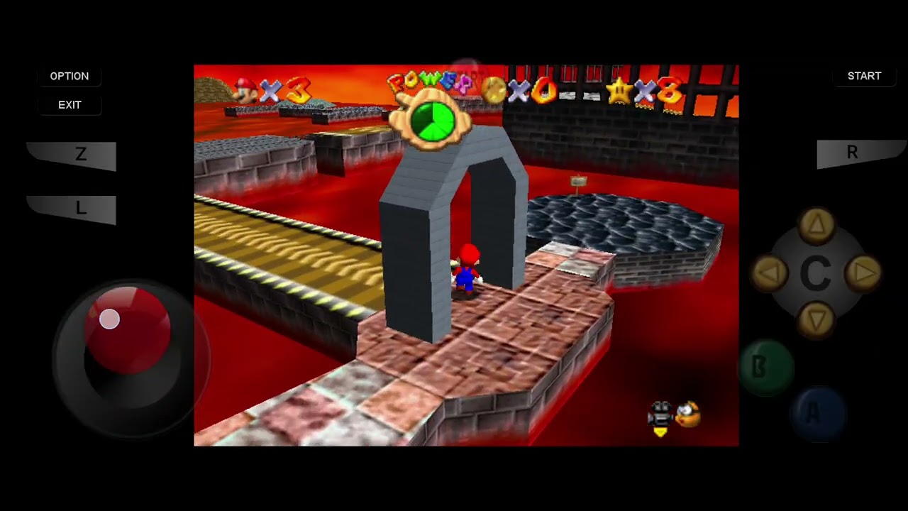 My first time playing Nintendo 64 console got eight stars and beat Bowser and this is what I get 😏