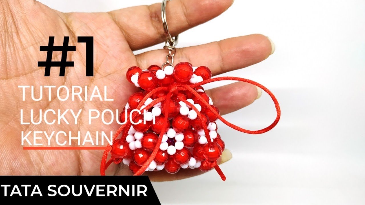 How to Bead Lucky Pouch Keychain Part 1/ DIY /Kerajinan Manik/Manik / Manik Mote