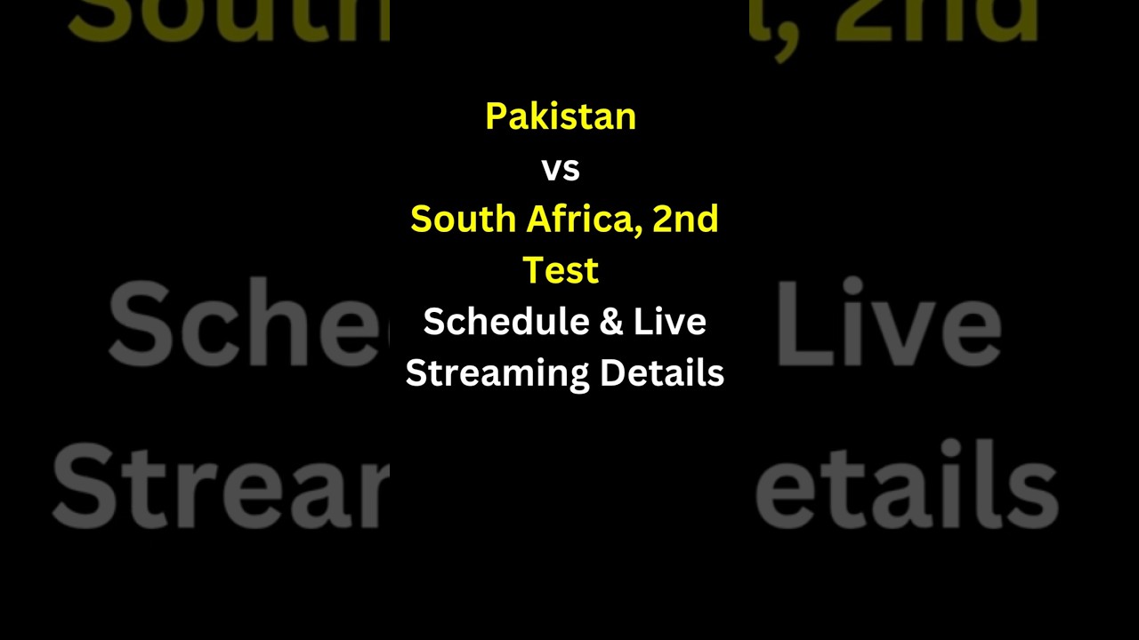 LIVE NOW! Pakistan vs South Africa 2nd Test Match | Schedule, Venue & Where to Watch 📺🔥
