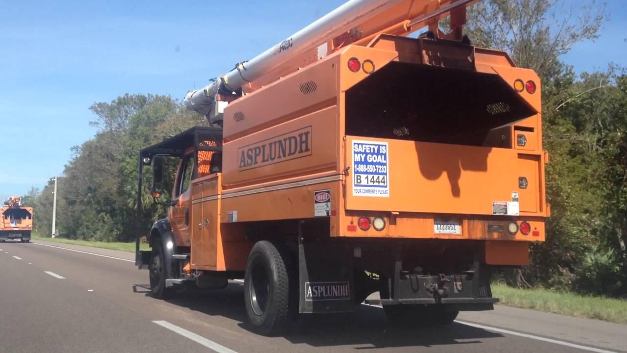 Convoy of Utility and Tree removal Trucks on the way North on I-95