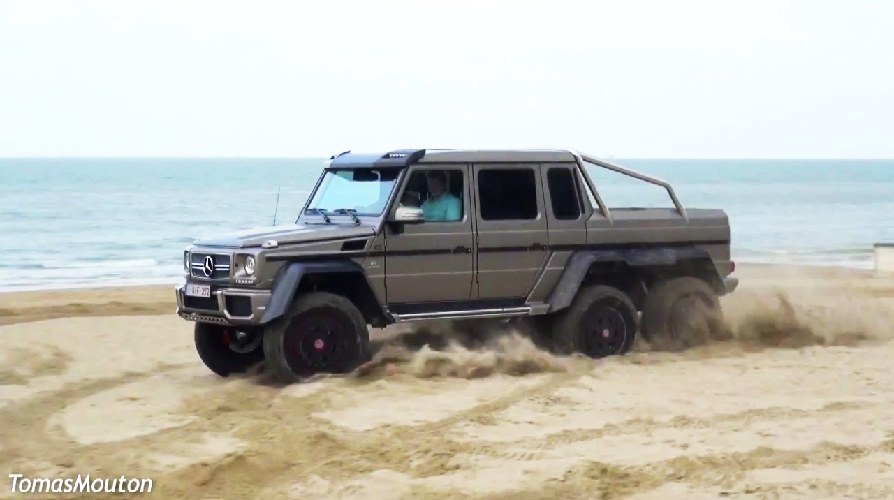Mercedes-Benz G63 AMG 6x6 Drifting on the Beach!!