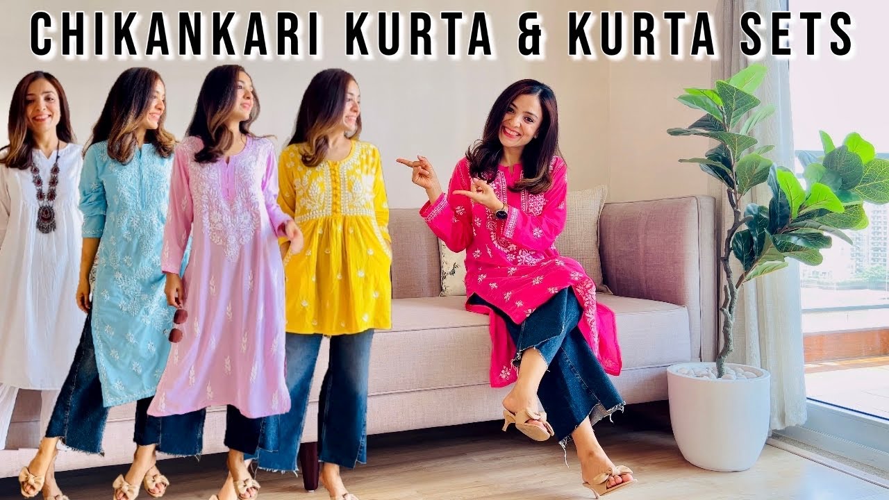 Amazon & Myntra Chikankari Kurta & Kurta Sets Haul Starting Rs 469 (8 College/ Office Wear Kurtas)