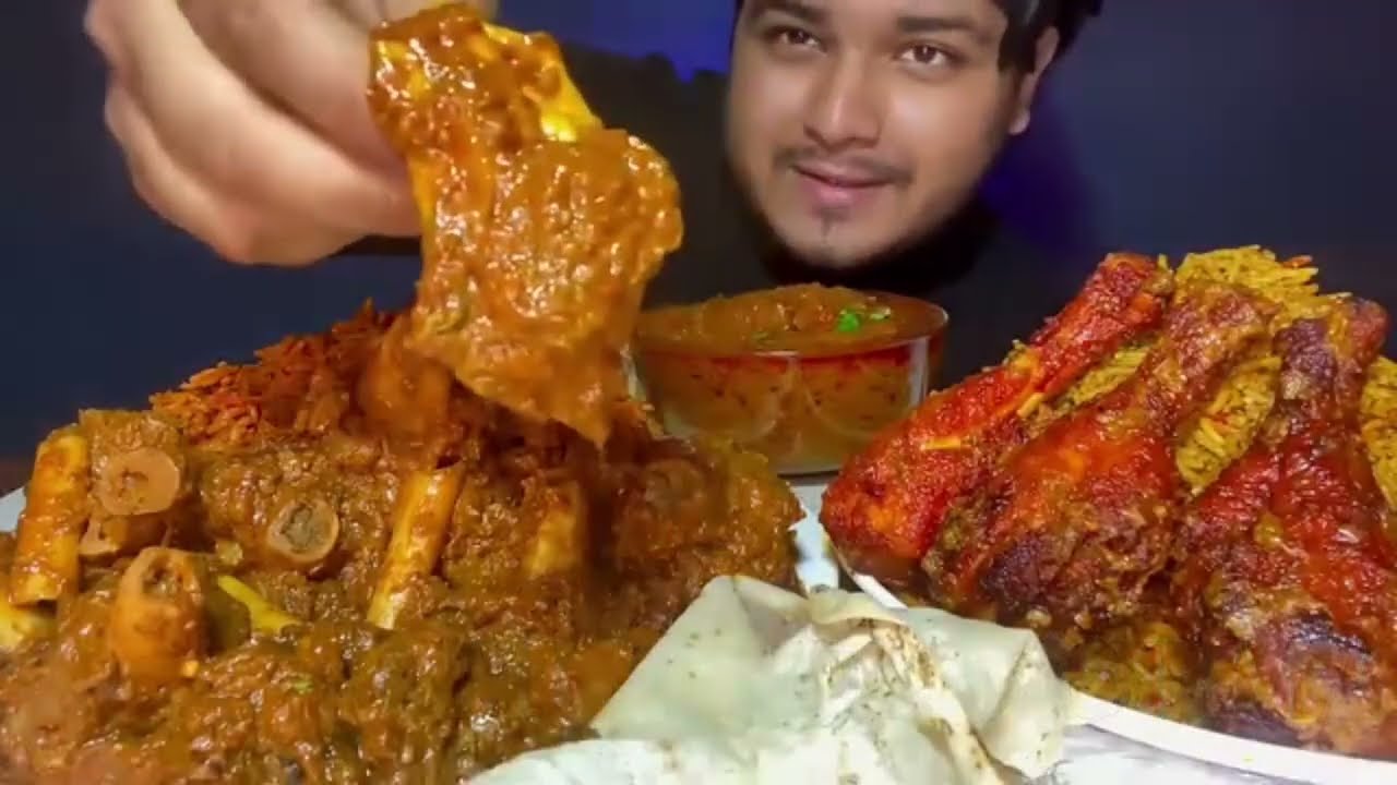 Mutton biryani spicy food eating 