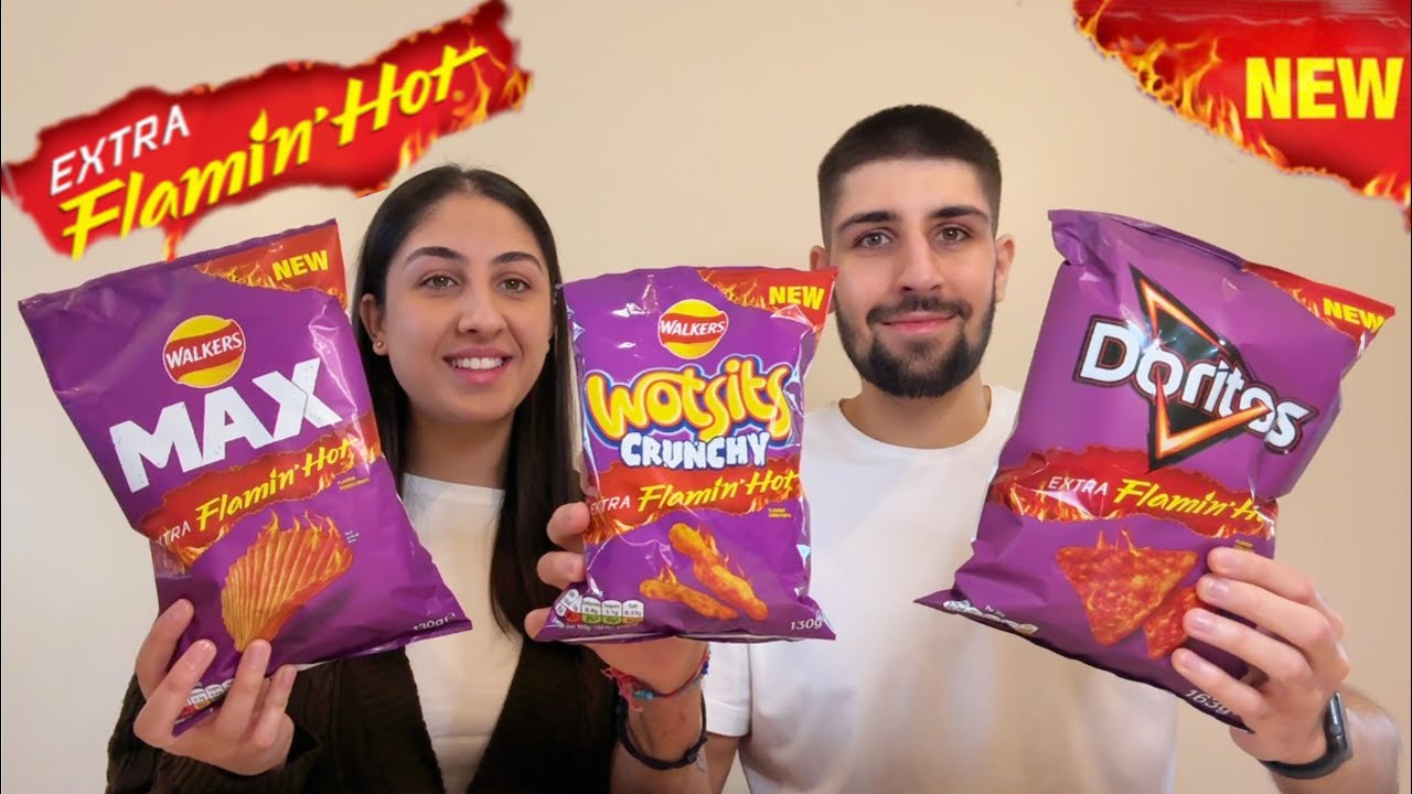 ОБЗОР НОВЫХ ХЛОПЬЕВ WALKERS FLAMIN HOT CRISPS! (DORITOS, WOTSITS И MAX)