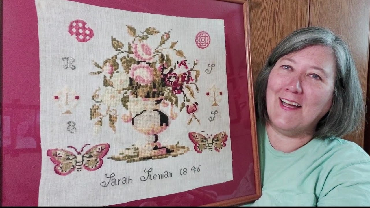 Flosstube #122, FB Marketplace Antique Sampler and Summer Vibes