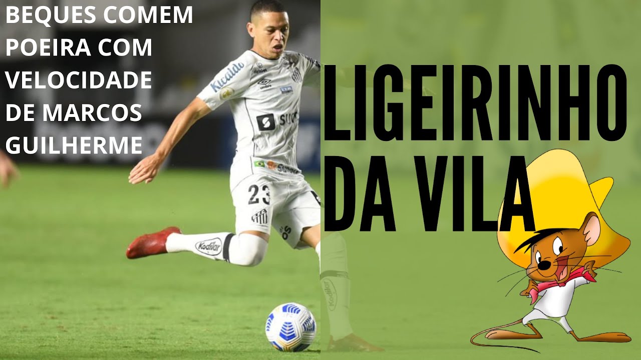 VELOCIDADE DE MARCOS GUILHERME TORNA CONTRA-ATAQUE DO SANTOS MORTAL. ATACANTE CONQUISTA TORCIDA