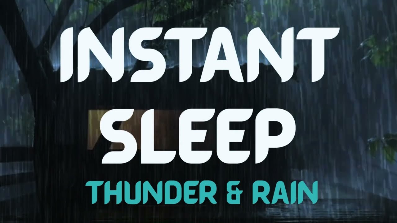 Rumbling Thunder & Heavy Rain Sounds for Sleeping 🌩️  8 Hours Black Screen Deep Sleep White Noise