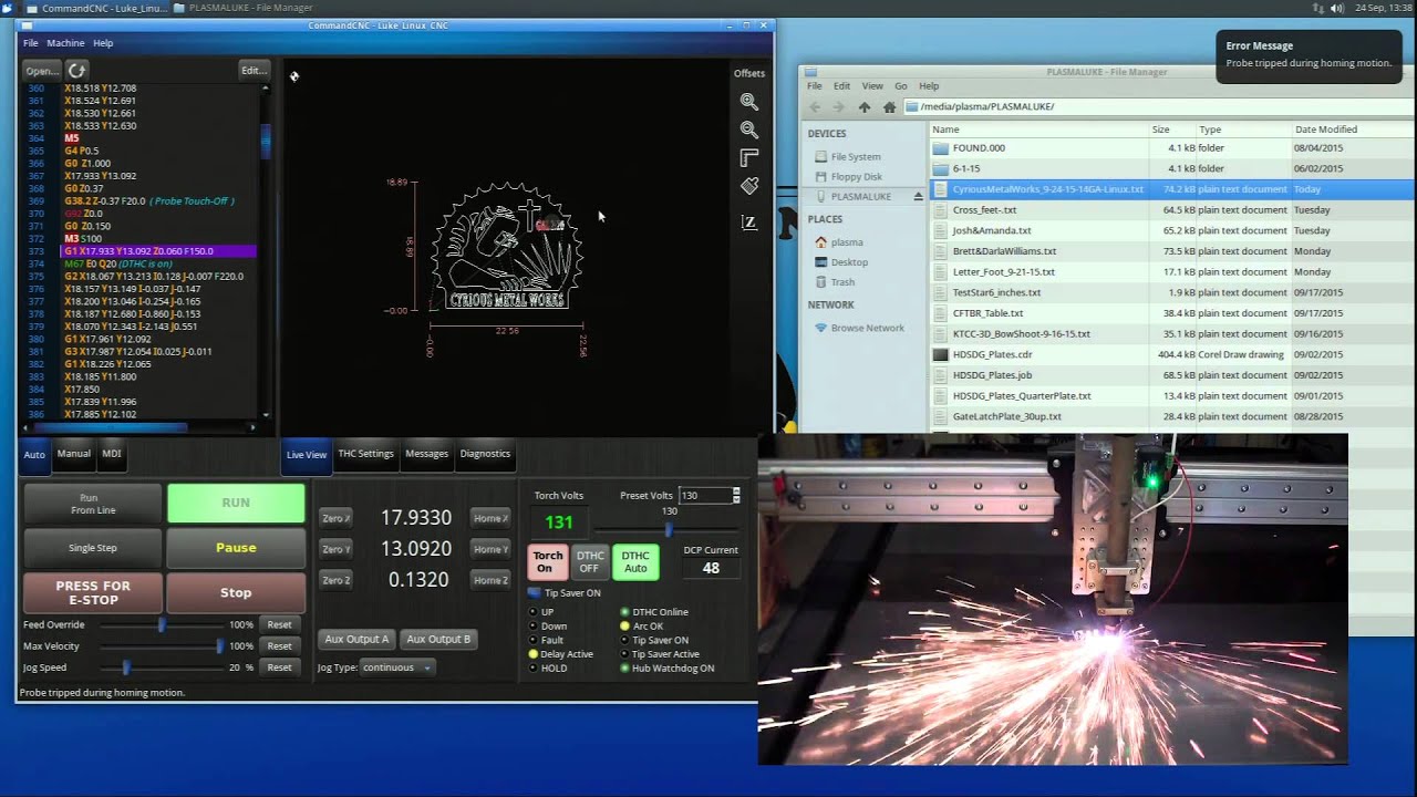 cutting with CommandCNC