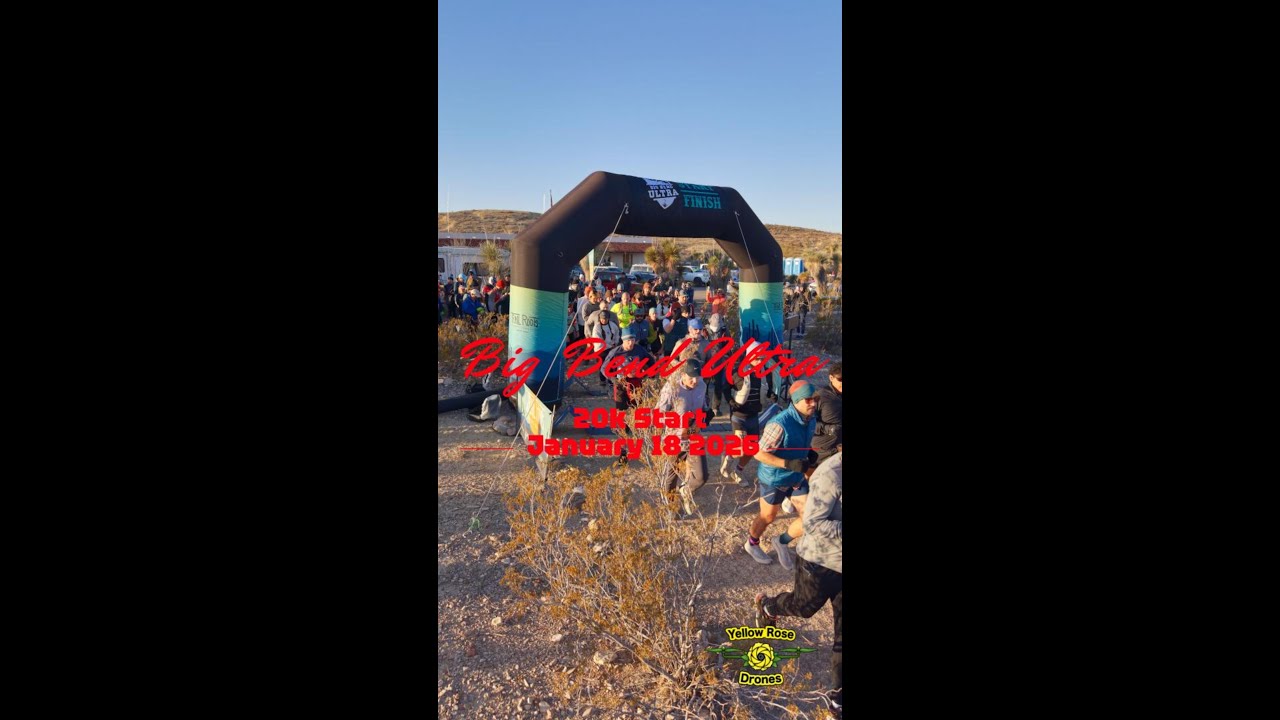 Big Bend Ultra 2026 - 20k Runner Start Line at Barton Warnock Visitor Center. 