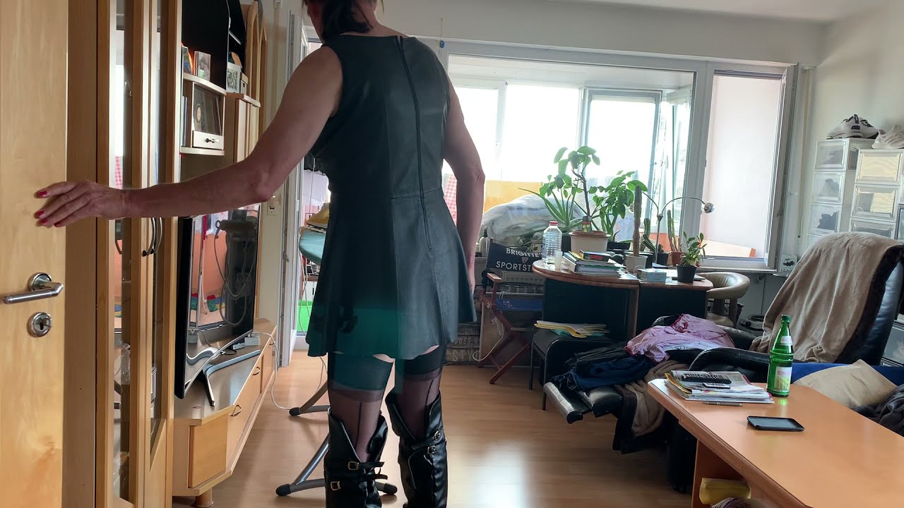 Leder Minikleid