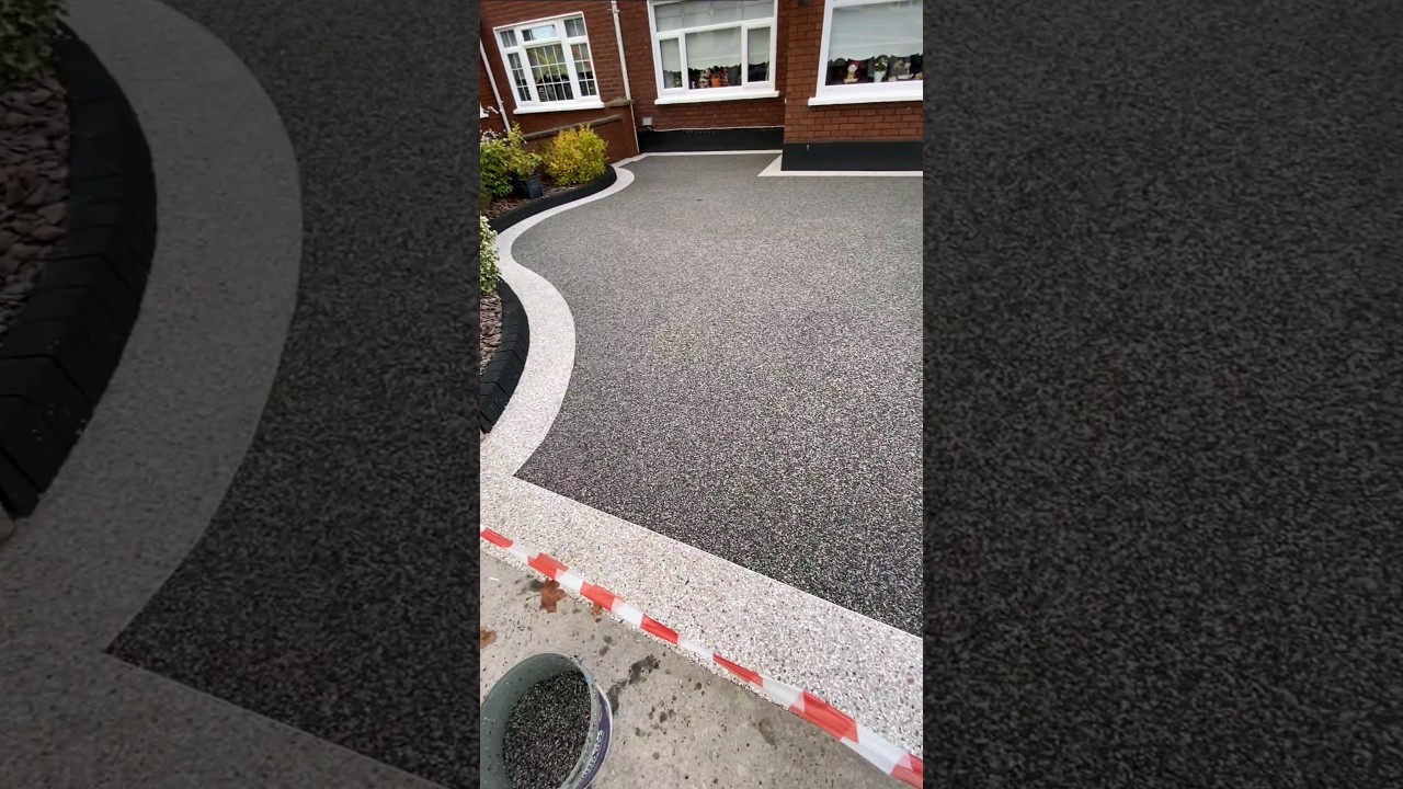 Driveway Transformation using the Resin Bound. #resinbound #oddlysatisfying #driveway #paving