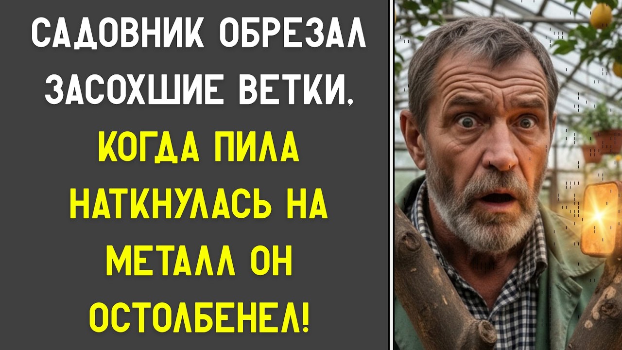 СУРОВЫЙ САДОВНИК ОБРЕЗАЛ ЗАСОХШИЕ ВЕТКИ, НО КОГДА ПИЛА НАТКНУЛАСЬ НА МЕТАЛЛ - ОН ПОТЕРЯЛ ДАР РЕЧИ!