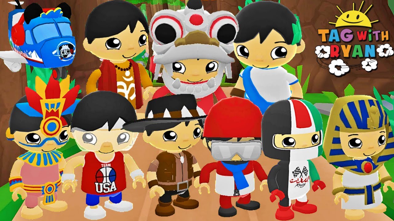 Tag with Ryan - World Tour All Characters Unlocked Tour Plane Vehicle and All Costumes All Vehicles