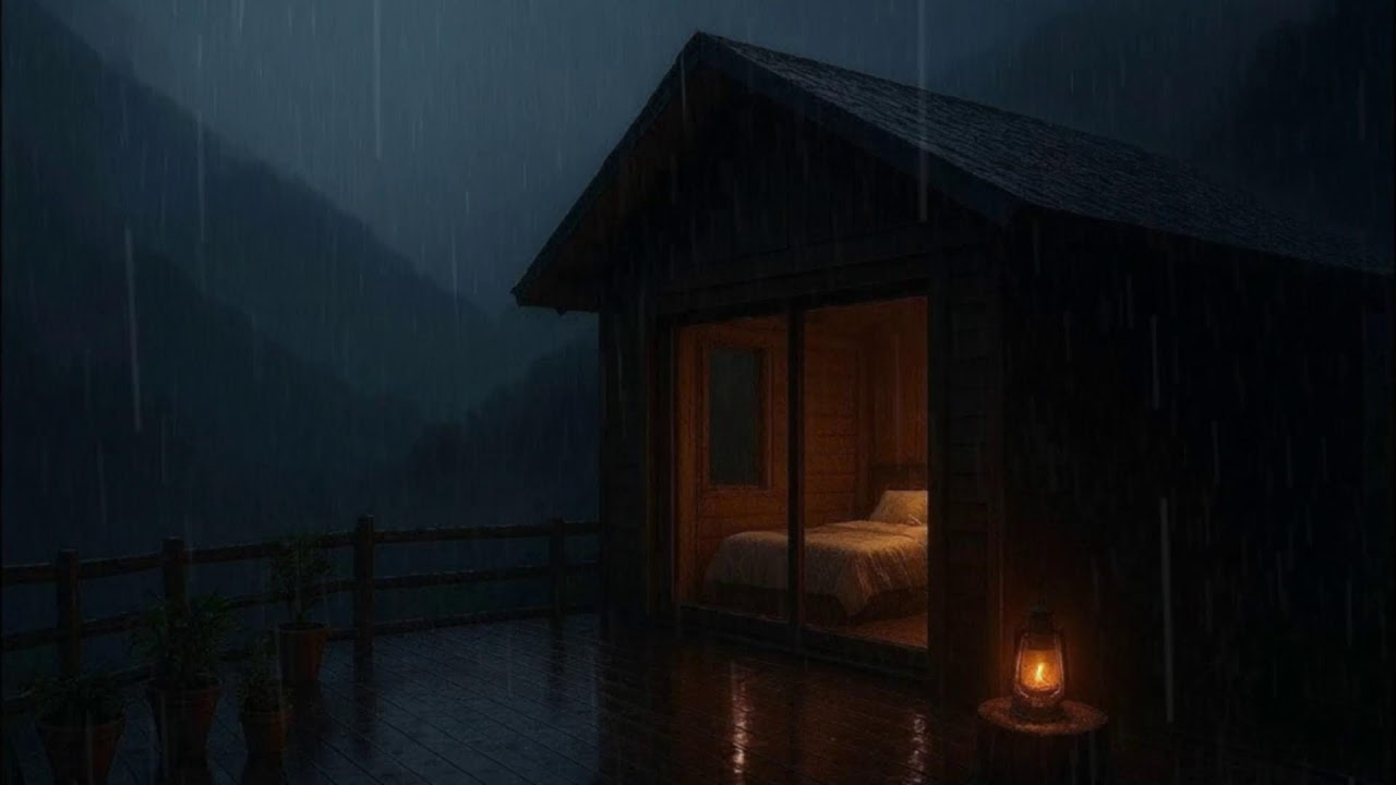 A Dark Forest Night Softened by Rain from the Shelter