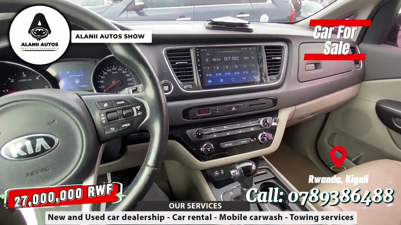 Kia Carnival 2016 | 8-Seater Family MPV | 2.2L CRDi Diesel | Kigali Rwanda