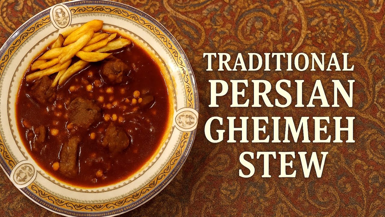Traditional Persian Gheimeh Stew | Authentic Iranian Yellow Split Pea Stew Recipe