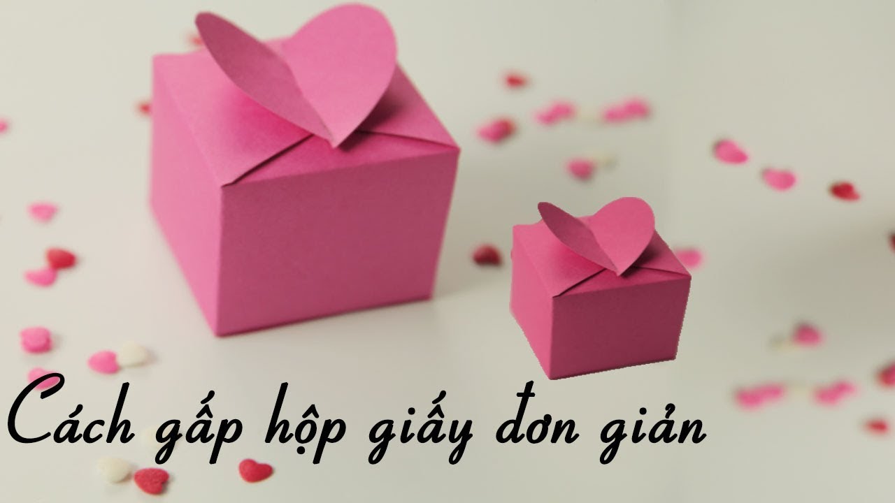 Cách làm hộp quà bằng giấy cực dễ - Cách Gấp Hộp Quà đơn giản Gấp giấy Origami -hộp bằng giấy a4