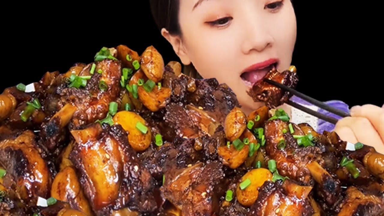 MUKBANG EATING | Braised Pork Ribs & Rice So Delicious | Home cooked food