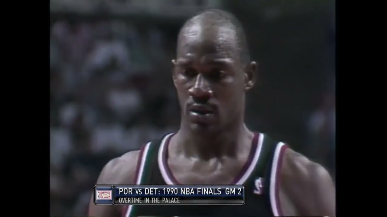 NBA Finals 1990 Game 2 Portland Trailblazers vs. Detroit Pistons Clyde Drexler vs. Isiah Thomas