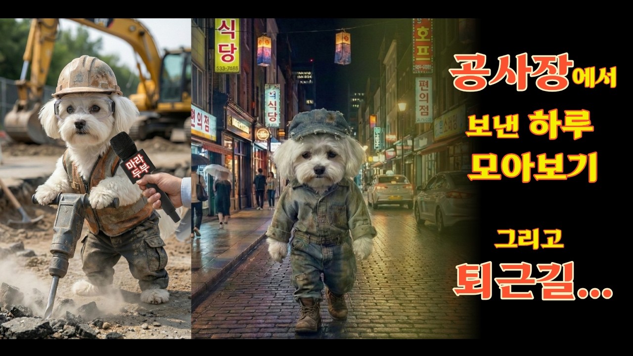공사현장에서 알바하는 두부 모아보기 + 퇴근길
