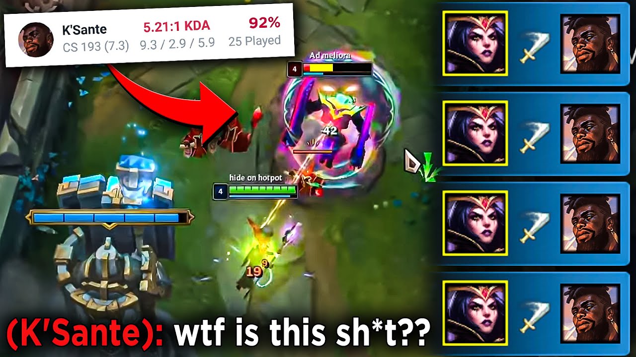 92% Winrate K'Sante one-trick Reacts to my infamous Leblanc Top