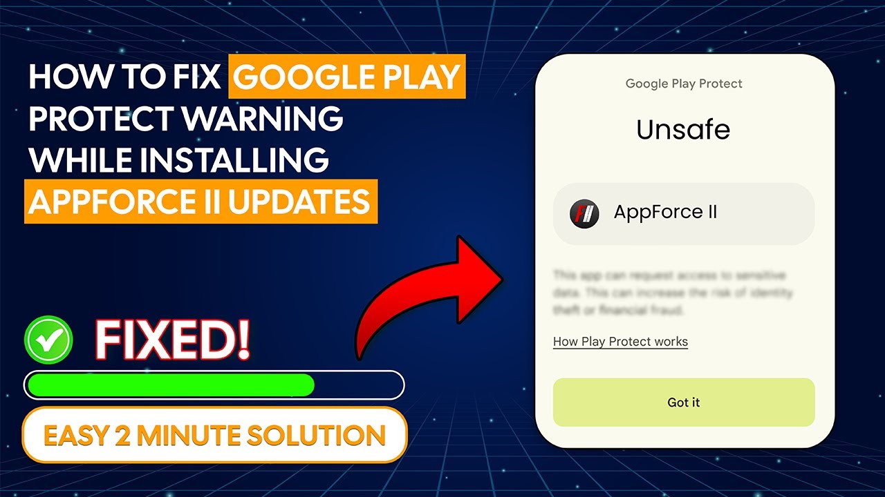 How To Fix Google Play Protect Warning While Installing Appforce II Updates | Gloriaforce