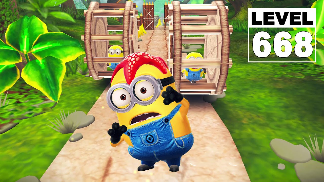 Despicable Me: Minion Rush The Volcano Lvl 668 - Starfish Minion jump over obstacles 150 times