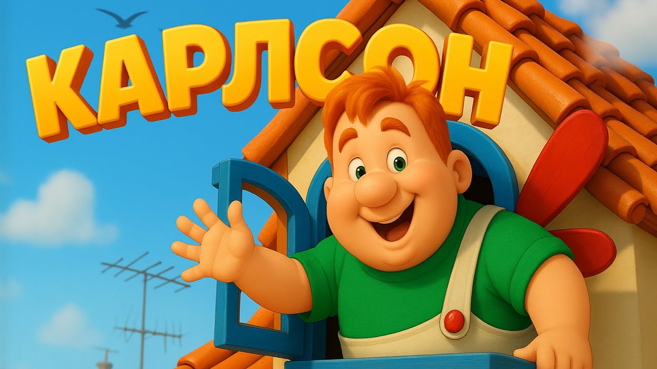 Малыш и Карлсон | Карлсон на крыше &mdash; Весёлая песенка  клип для детей