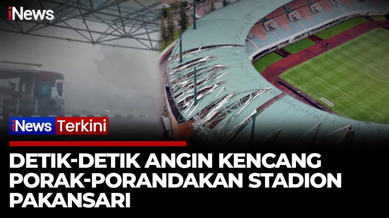 Detik-detik Stadion Pakansari Dihantam Angin Kencang, Warga Panik Berlarian | iNews Terkini 12/2