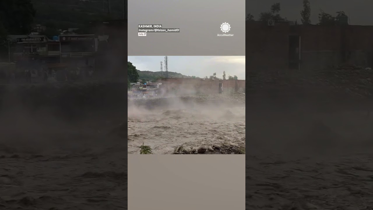 Building Collapses Into Raging Floodwaters