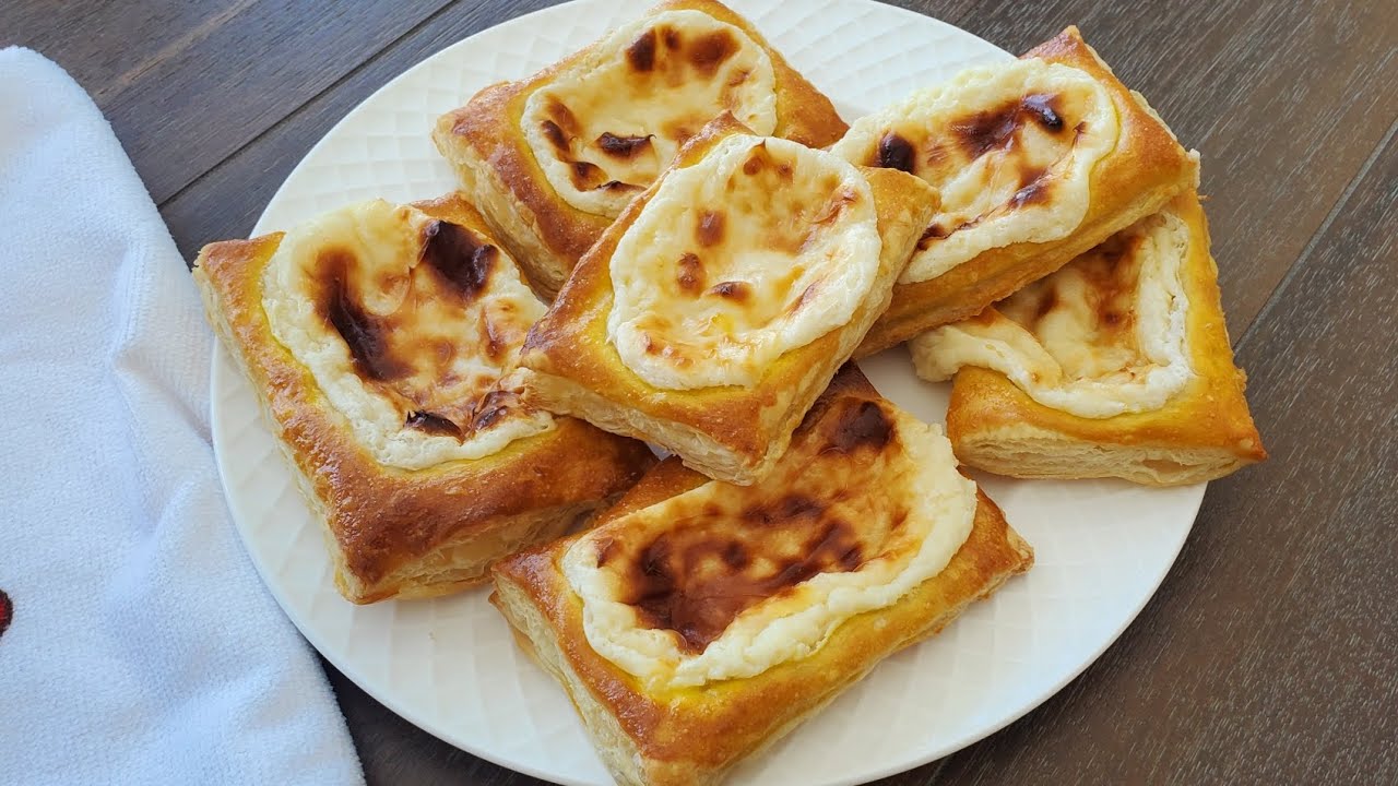 Easy Cheese Danish Recipe | Puff Pastry Recipe