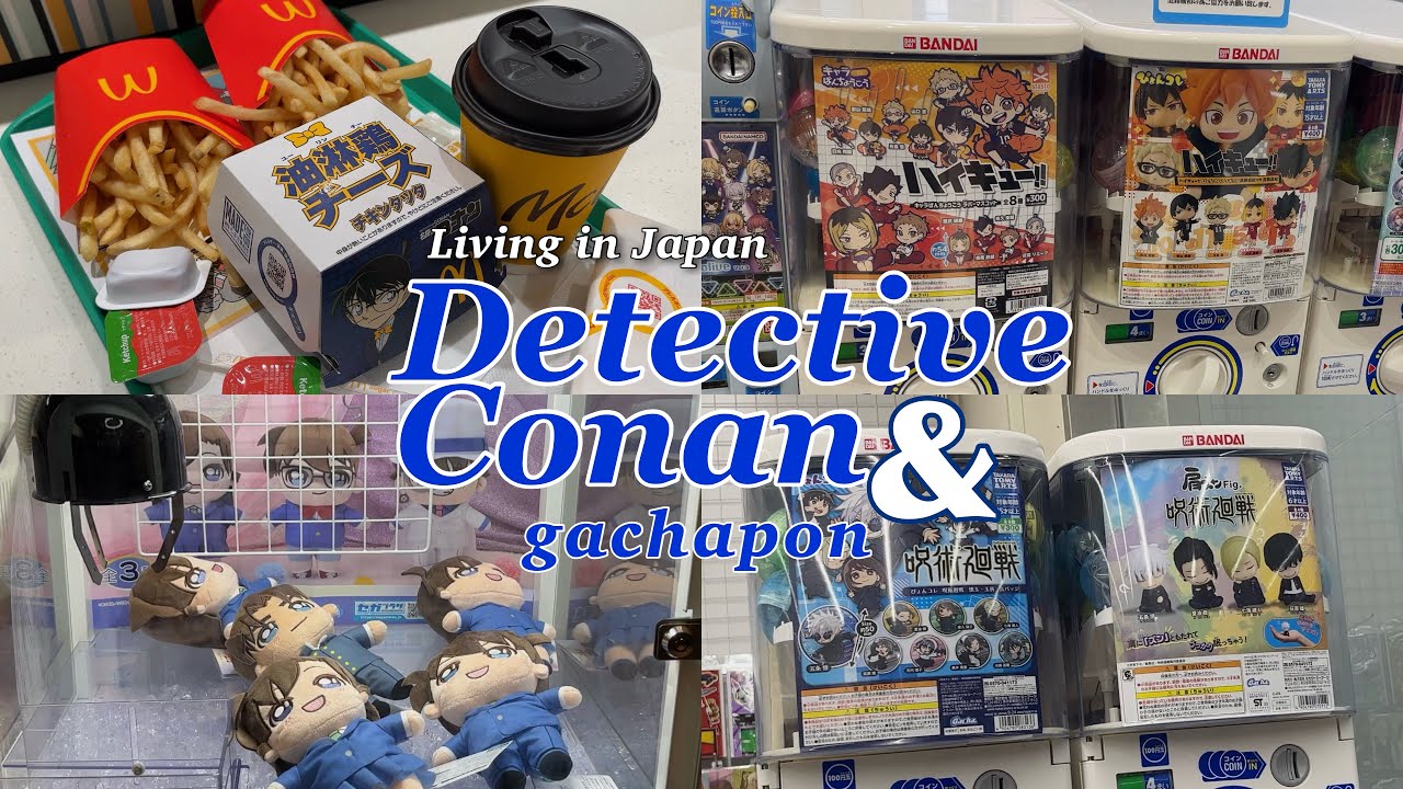 Living in Japan - watch Detective Conan with me and first time trying gachapon