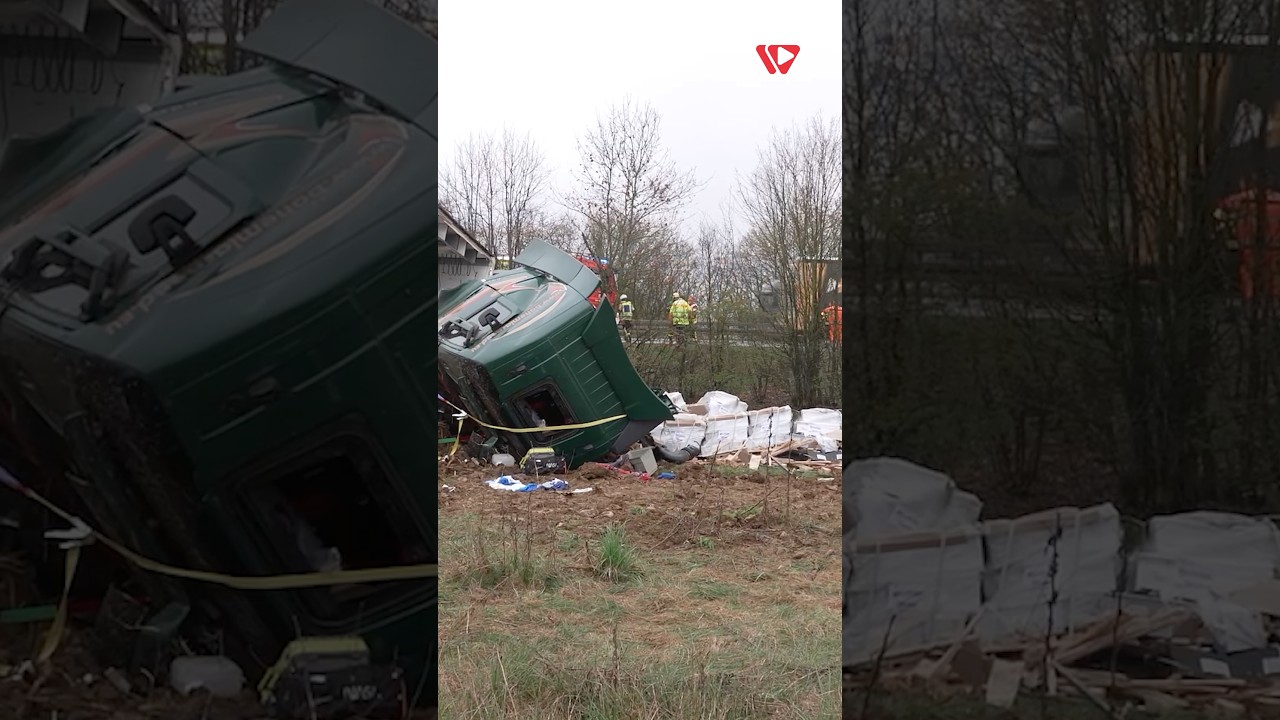 Lkw-Unfall auf der A6 im N&uuml;rnberger Land: Trucker & Beifahrer werden schwer verletzt