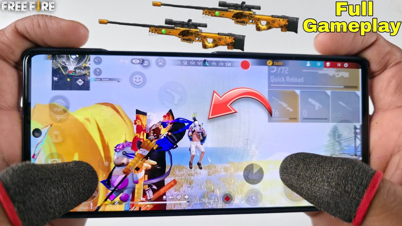 Sniper AWM fastest gameplay solo vs squad free fire on Infinix gt 20 pro gaming phone