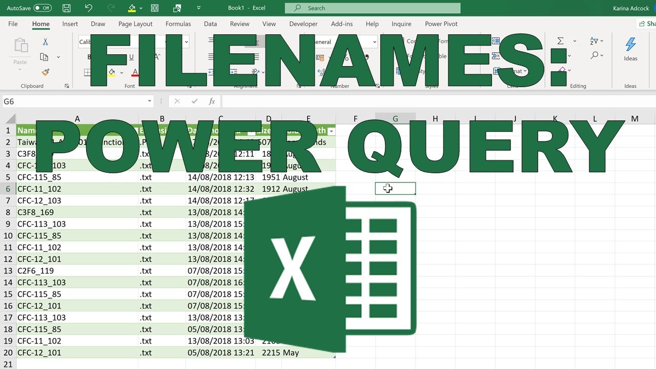List of filenames from folder and subfolders into Excel
