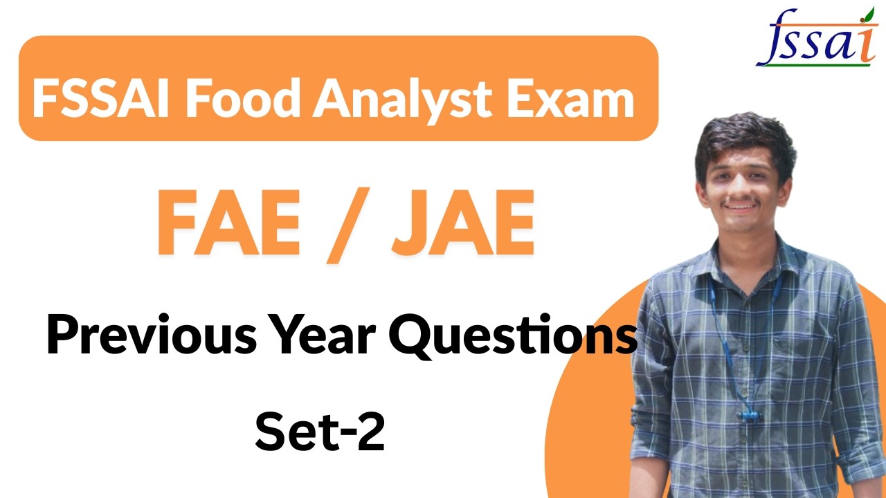 FSSAI FAE & JAE Exam Previous Year Paper | Food Analyst Exam Solved PYQ | FSSAI Previous Year Paper