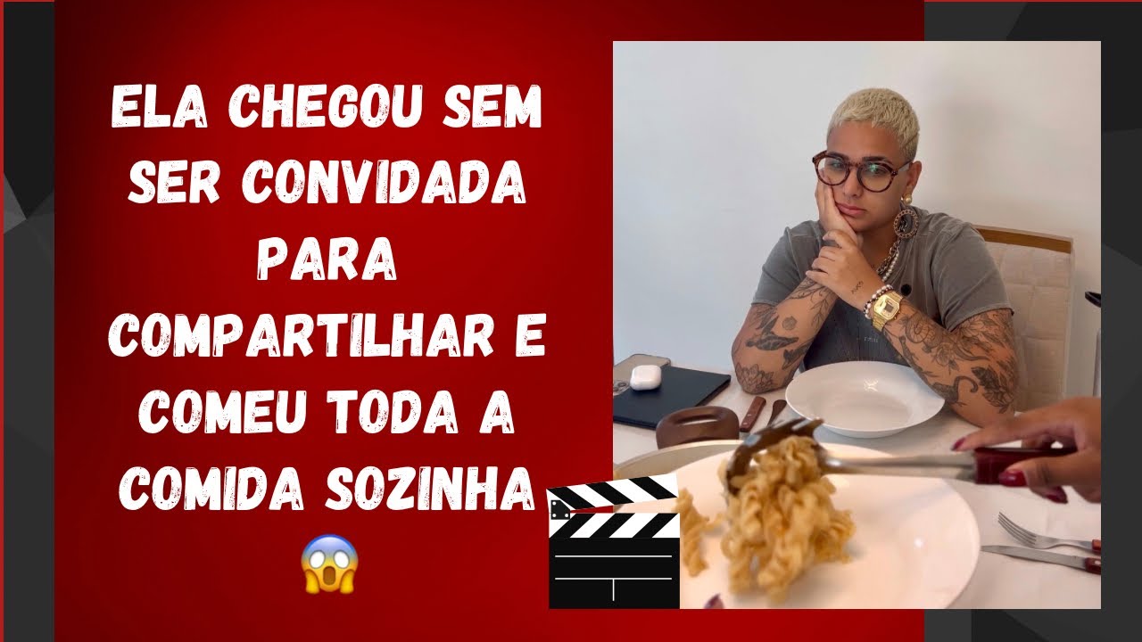 Ela chegou sem ser convidada para compartilhar e comeu toda a comida sozinha 😱