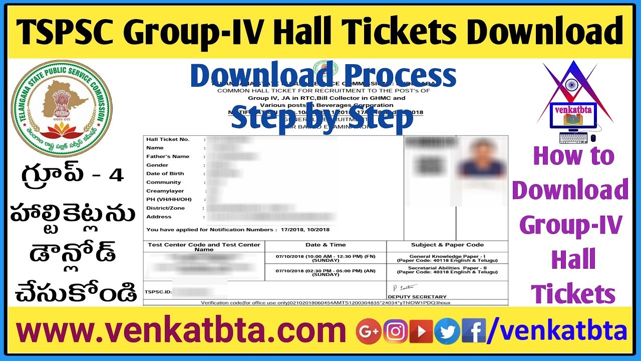 TSPSC Group-IV Hall Tickets Download Process Step by Step | How to download Group-IV Hall Tickets